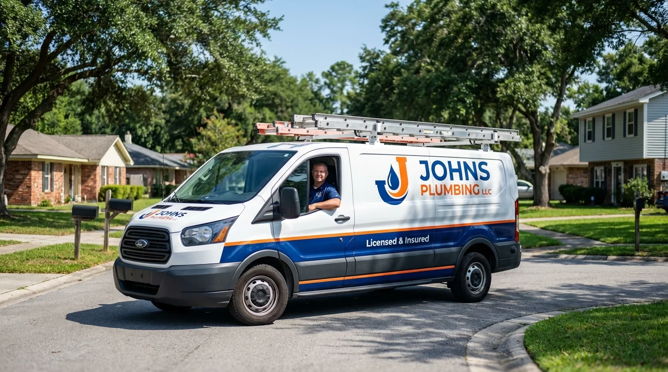Johns Plumbing LLC service van in Huntington Park, CA