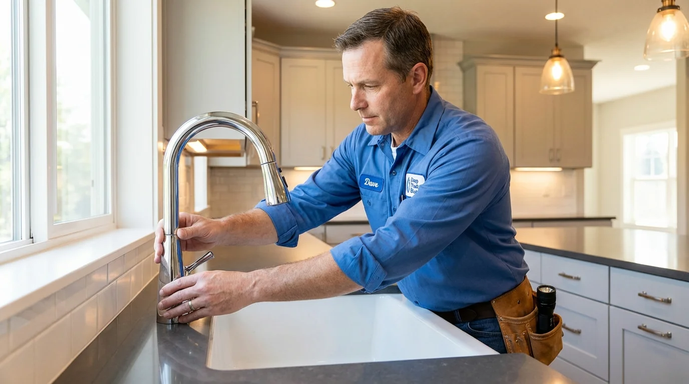 Kitchen faucet installation by Johns Plumbing LLC in Huntington Park