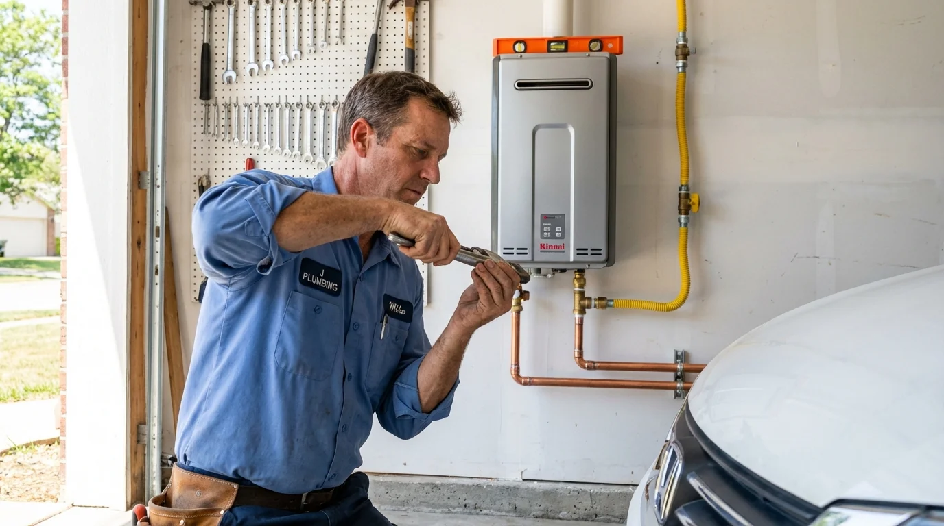 Tankless water heater installation by a Johns Plumbing LLC plumber in Huntington Park